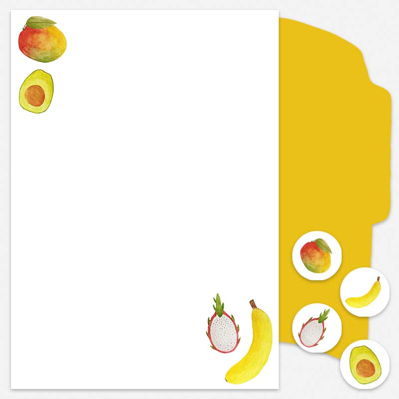 Herdenkings Rennen Oeps Printable Postpapier Tropical Fruits | Nouk-san